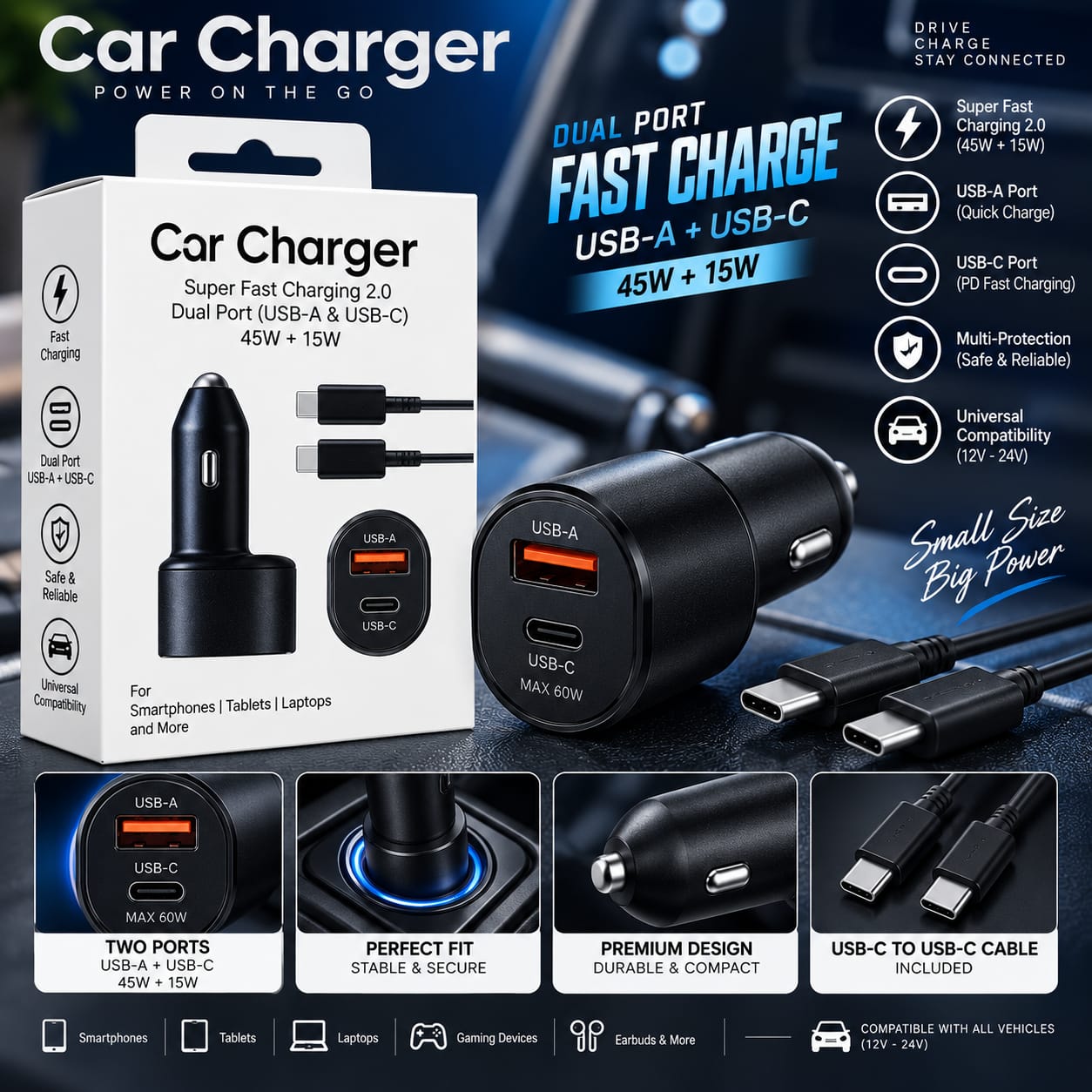 45W Car Charger